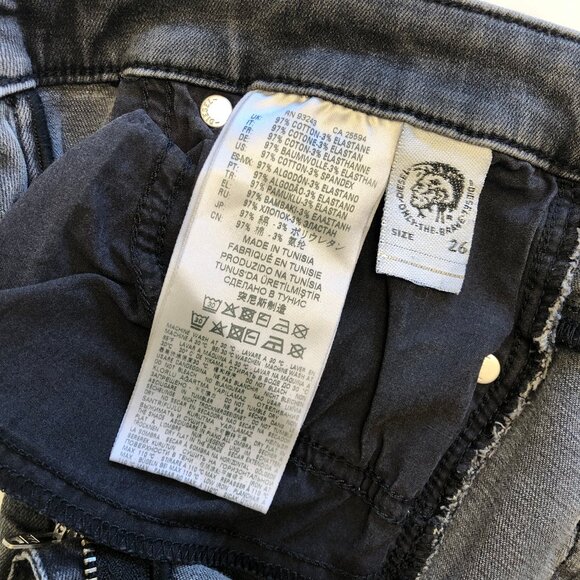 Diesel Industry Skinzee-High-Xp Skinny Jeans, W26 L32, Washed Out Colored Denim - Picture 5 of 16